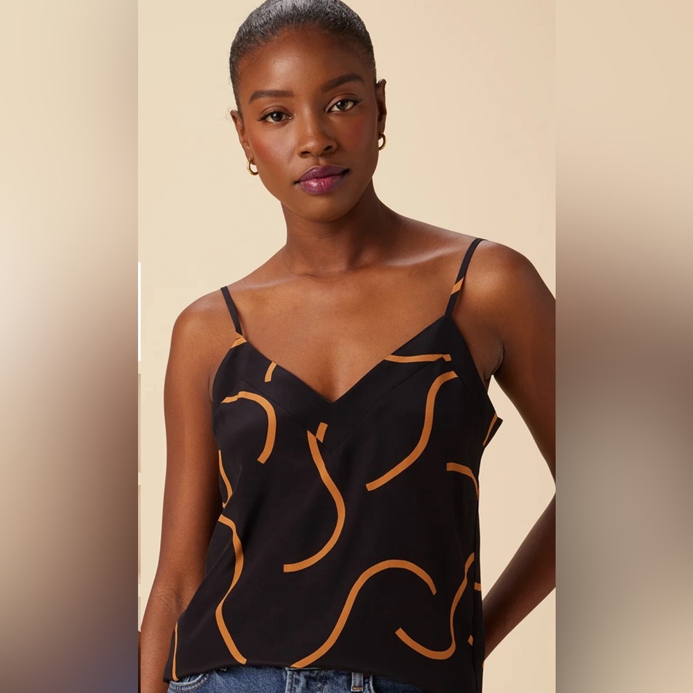 Amour Very Barlow Washable Silk Cami - Waves Carmel Color -       Size 1…